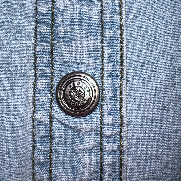 Harley-Davidson Denim Vest | Y2K Vintage | Size M - Picture 6 of 9
